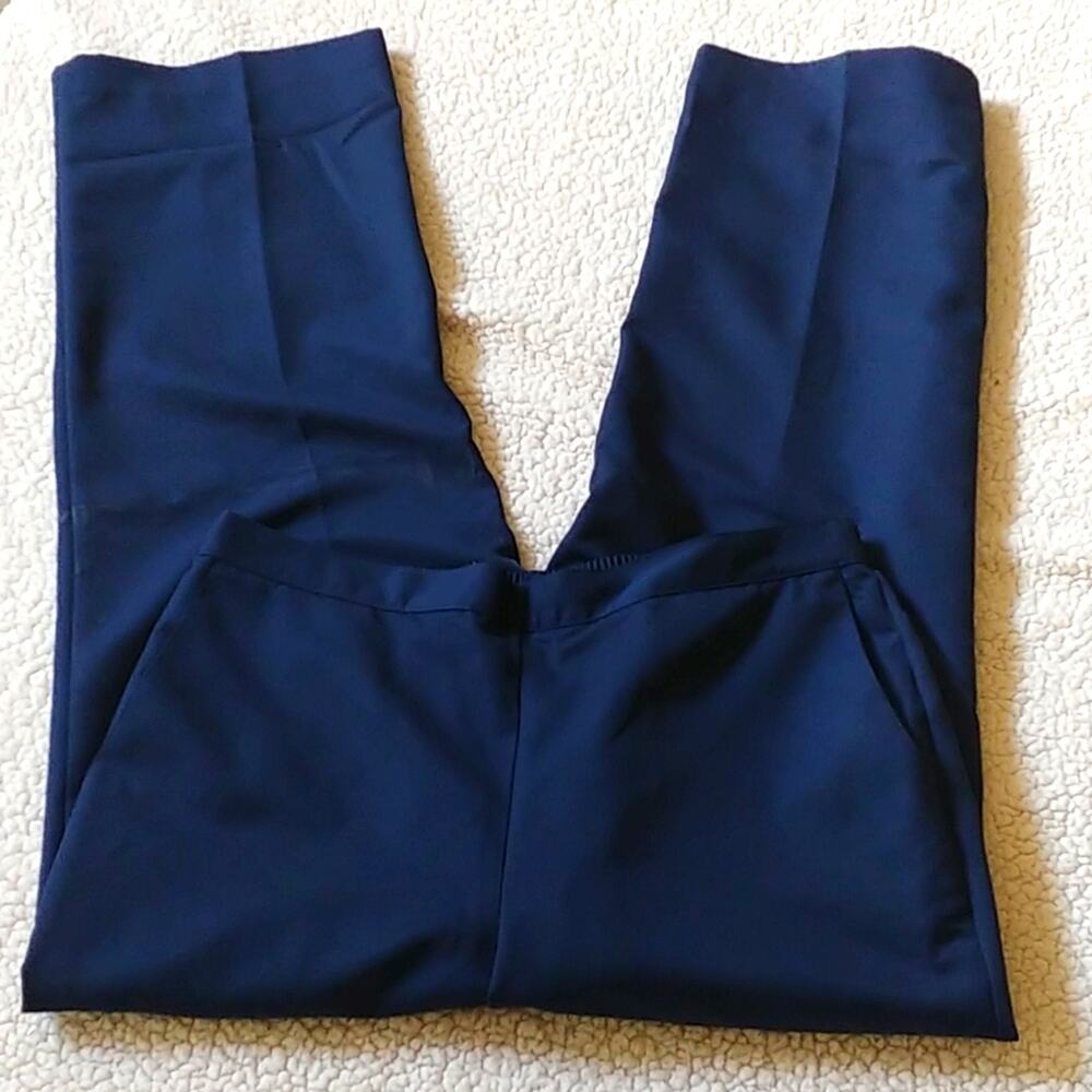 Alfred Dunner Pull On Casual Pant Sz 12 Navy Blue